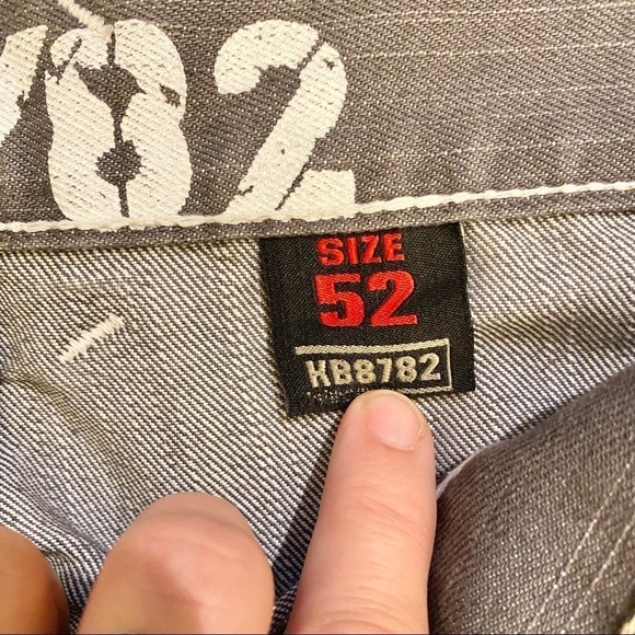 KB8782 Jeans 50x29 Gray Back Flap Embroidered Pockets (Tag Size 52) Straight - Picture 9 of 10